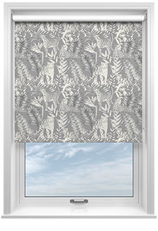 Tropical Wildcats, Temple Grey - Roller Blind